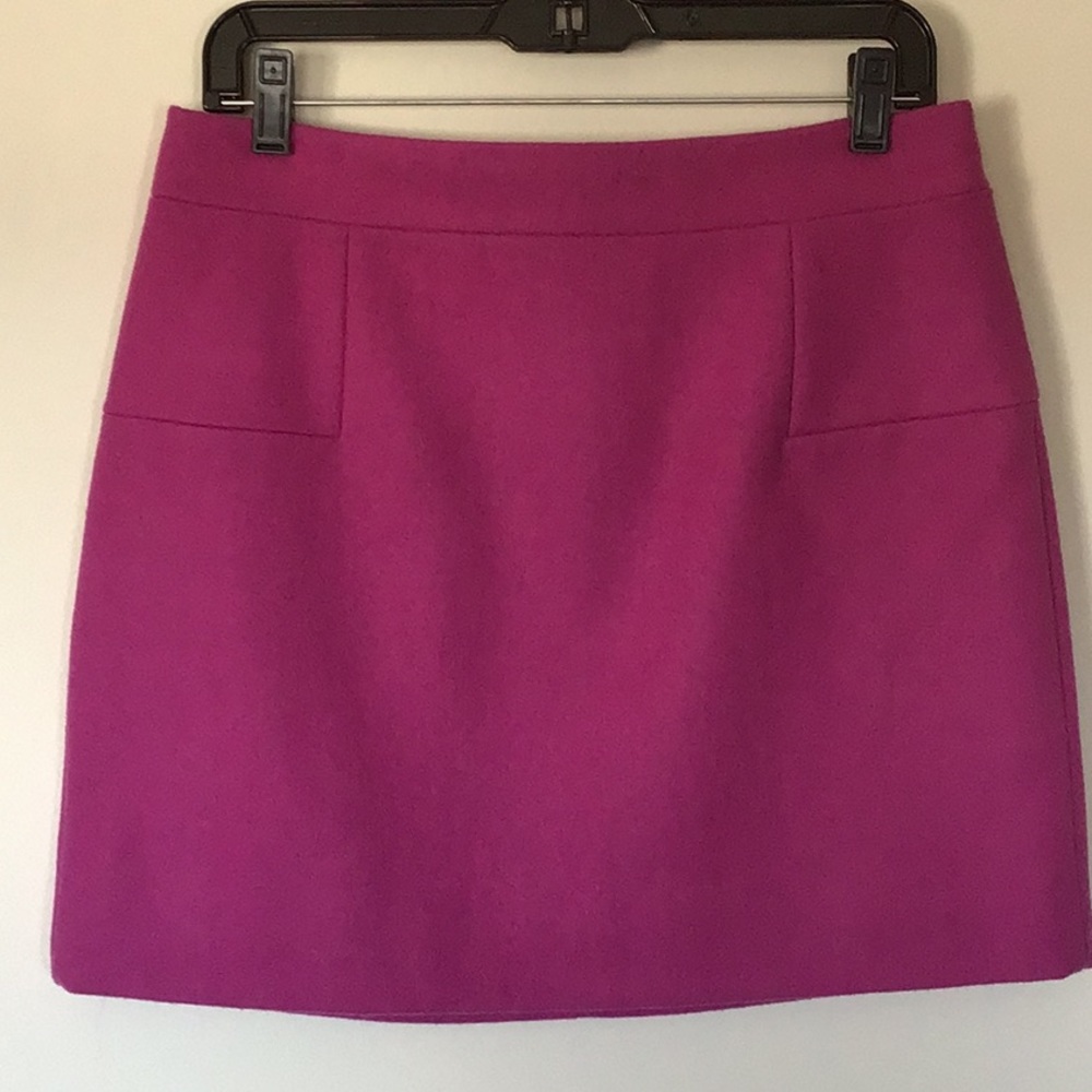 J. Crew Fushia Wool-blend Mini Skirt Sz 8